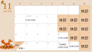 11月の休診日です